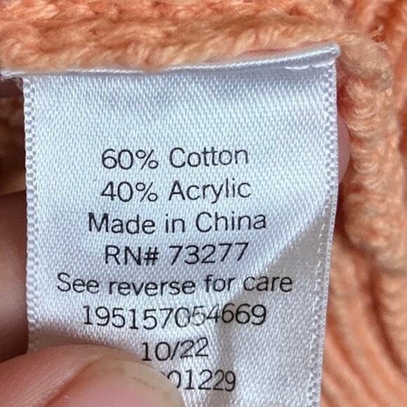 Sonoma Womens Sweater Orange V Neck Button Up Knit Cardigan Long Sleeve XL - Picture 7 of 12